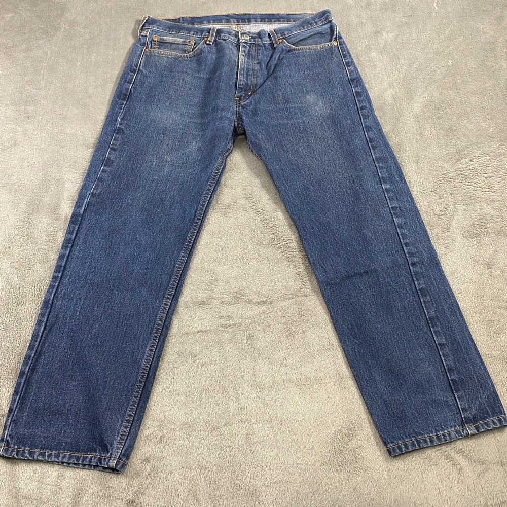 Levi's 505 Regular Fit Jeans Mens 38x30 Blue Medium Wash Straight Leg Denim